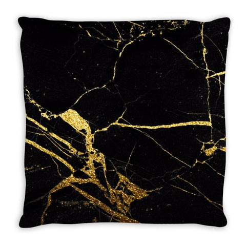 Black Marble Throw Pillows