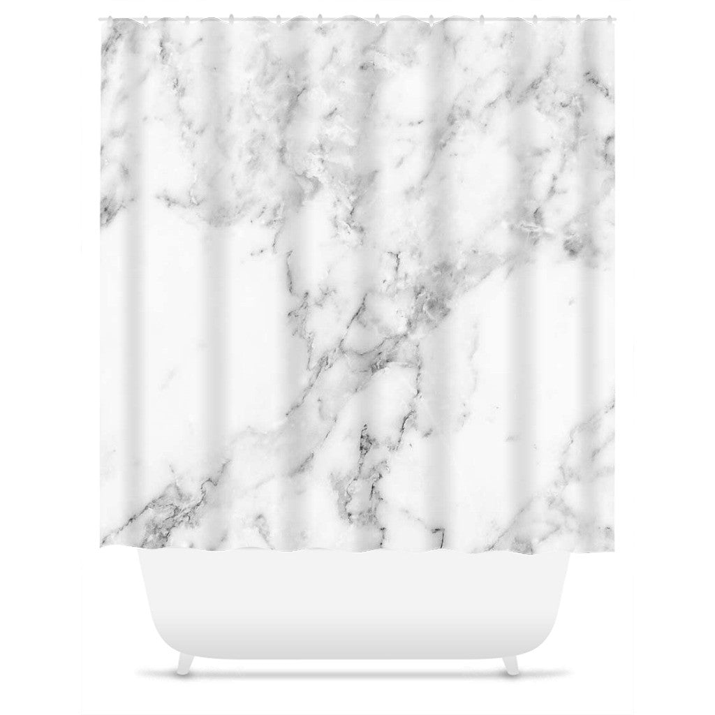 White Marble Shower Curtain