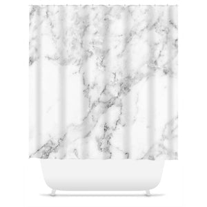 White Marble Shower Curtain